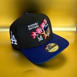 New Era 9fifty LA/JPN Dodgers Shohei Ohtani Black Blue Curved A -Frame Cap